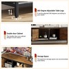 TV Stand, Rustic TV Stand with 2 Enclosed Storage Spaces and Open Compartment,Wooden TV Stand Table with Adjustable Legs, Media Entertainment Center - 4 of 4