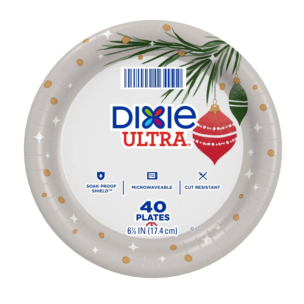 Dixie Ultra 7" Holiday '21 Plate Disposable Dinnerware - 40ct
