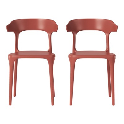 WestinTrends Playa Modern Stackable Resin Plastic Patio Dining Chair (Set of 2)