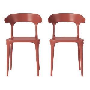 WestinTrends Playa Modern Stackable Resin Plastic Patio Dining Chair (Set of 2) - 1 of 4