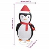 vidaXL Snow Penguin - Christmas Ornament Decor with LED Lights, Fabric and Steel Construction, Suitable for Indoor-Outdoor Use - 3 of 4