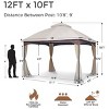 10X12 FT Outdoor Rectangular Softtop Metal Gazebo,Gazebo With Double Roof Canopy And Mosquito Net,Galvanized Steel Patio Tent-Coolbibila - 4 of 4