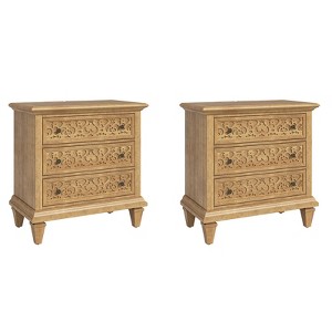 Emilio 3 - Drawer Nightstand with Built-In Outlets Set of 2| ARTFUL LIVING DESIGN - 1 of 4