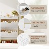 Fluted Shoe Storage Cabinet with 2 Flip Drawers & Pull-Out Drawer & Hook, Wooden Slim Shoe Organizer, Hidden Shoe Storage for Entryway - 4 of 4