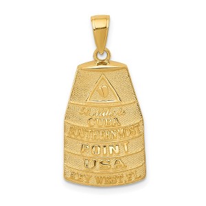 Black Bow Jewelry 14k Yellow Gold Southern Most Point USA Key West Buoy Pendant - 1 of 4