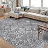Rug Non Slip, Washable Vintage Rug, Stain Resistant Carpet Floral Distressed Low Pile Floor Cover for Living Room Dining Room Bedroom - 2 of 4