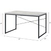 Vynxaria Antique White Black Desk Distressed Finish Writing Table for Home Office Shabby Chic Decor - 2 of 4