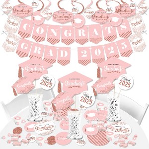 Big Dot of Happiness Rose Gold Grad - 2025 Graduation Party Supplies - Banner Decoration Kit - Fundle Bundle - 1 of 4