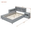 Full Size Platform Bed with Desk and USB Ports, Bed with Headboard Storage and Nightstand, Storage Bed with Drawers, Wood Frame Bed-Baofuwish - 4 of 4