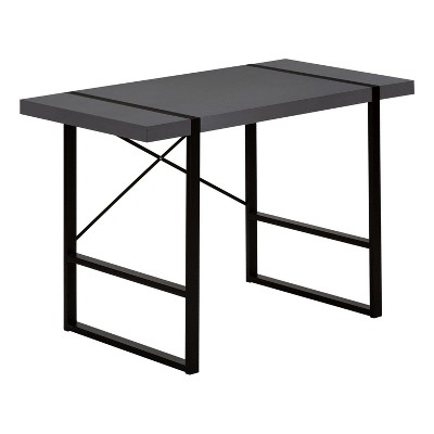 Monarch Specialties Computer Desk Home Office Laptop 48InchL Work Metal Laminate Grey Black Contemporary Modern