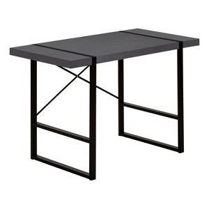 Monarch Specialties Computer Desk Home Office Laptop 48InchL Work Metal Laminate Grey Black Contemporary Modern - 1 of 4