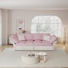 74.8'' Velvet 3-Seater Sofa with Pull-Out Function, Tufted Design, 3-in-1 Convertible Feature and 2 Soft Pillows - 4 of 4