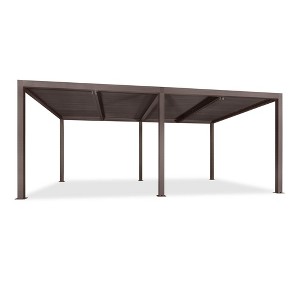 PURPLE LEAF Outdoor Louvered Pergola Sun Shade Outside Canopy with Aluminum Roof for Pool Hot Tub Backyard Garden Pavilion Patio Hardtop Gazebo - 1 of 4