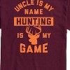 Men's - Instant Message - Uncle Is My Name Hunting My Game Short Sleeve Graphic T-Shirt - 2 of 4
