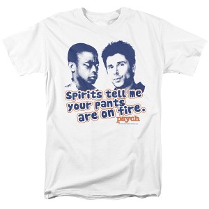 Psych Pants On Fire Adult T-Shirt - 1 of 4