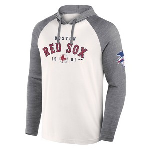 MLB Boston Red Sox Men's White Long Sleeve Lightweight Bi-Blend Hooded Sweatshirt - 1 of 3