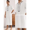 Lars Amadeus Men's Loose Fit Short Sleeves Solid Color Nightgown - 3 of 4