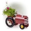 7" Planter Novelty Tractor Red - Alpine Corporation: Iron Construction, Freestanding Design, No Assembly Required - 4 of 4