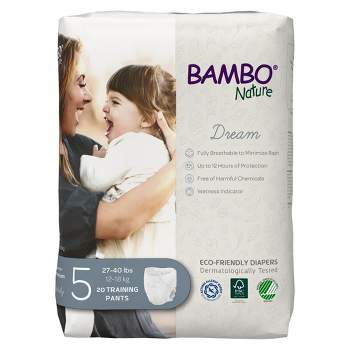 Bambo Nature Dream Unisex Training Pants, Size 5, 20 Count, 10 Packs, 200 Total