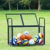 VEVOR Rolling Sports Ball Storage Cart, Lockable Basketball Cage with Double Lids, Sport Equipment Holder Organizer for Indoor Outdoor - 2 of 4