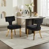 Gulches Mid Century Modern Dining Chairs Set of 2, Farmhouse Chenille Fabric Upholstered Accent Chair Curved Backrest with Copper Nails around£¬Black - 4 of 4