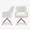 WestinTrends Genevieve Mid-Century Modern Upholstered Boucle Swivel Accent Chair (Set of 2) - 3 of 4