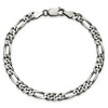 Black Bow Jewelry 5.5mm Sterling Silver Solid Antiqued Figaro Chain Bracelet - image 2 of 4