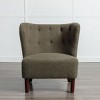 Accent Chair,Upholstered Armless Chair Faux Shearling Wingback Chair with Wood Legs,Modern Reading Chair for Living Room Small Space-Maison Boucle - 2 of 4