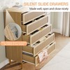 Cocuehta Rattan 5 Drawer Dressers for Bedroom, Large Chest of Drawers for Closet with Wide Top, Tall Dresser with Deep Drawers, Long Wooden Dresser - 2 of 4