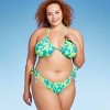 Women's Adjustable Coverage Bikini Bottom - Wild Fable™ Blue/Green Tropical Print - image 3 of 4