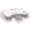 vidaXL 8 Piece Patio Sofa Set with Cushions Black Poly Rattan - Black and Cream With Table - 3 of 4