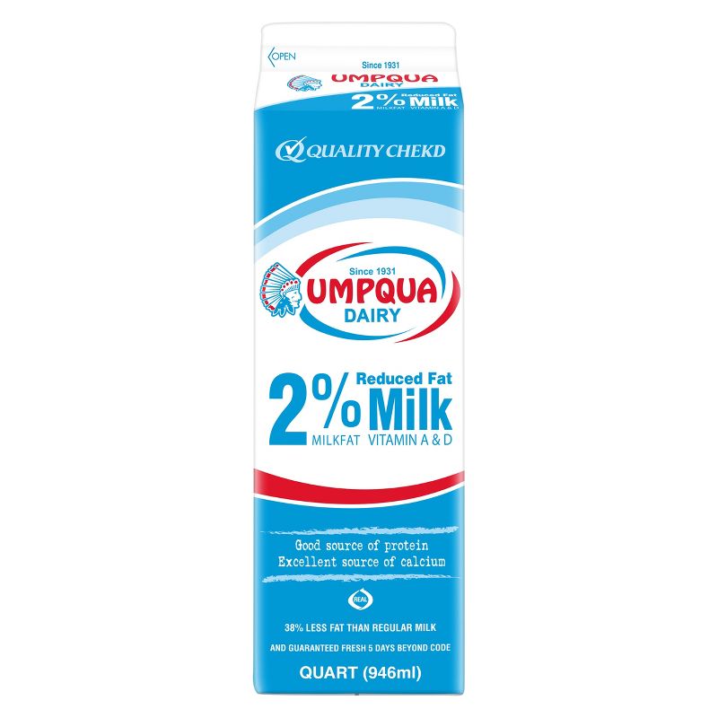 Umpqua 2% Milk - 1qt, 1 of 2