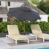 PAGED 9FT Patio Umbrella Double Top Ruffled Market Umbrella with Push Button Tilt and Crank for Garden, Poolside, Base Not Included - 2 of 4