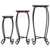 vidaXL Terracotta & Black Mosaic Tables Set - Versatile, Weatherproof Ceramic Top Tables with Iron Frame for Indoor/Outdoor Decor - 3 of 4