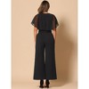 INSPIRE CHIC Women's Casual Dressy Cape Ruffle Sleeve Tie Waist Wide Leg Jumpsuits - 3 of 4