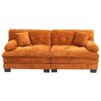 Maliang 84" L Two-seat Sectional Sofa, Modular Deep Seat Sofa, Upholstered Sofa for Small Spaces