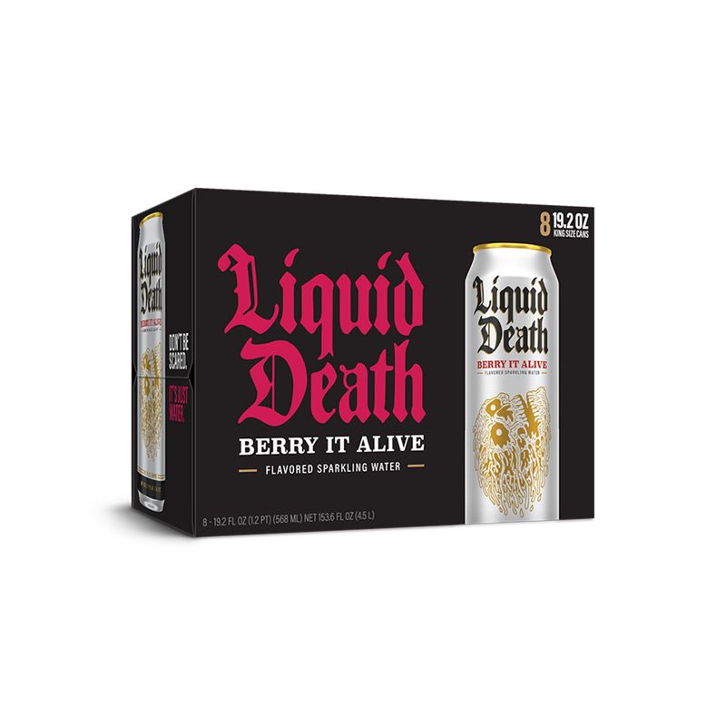Liquid Death Berry It Alive Agave Sparkling Water - 8pk/19.2 fl oz Cans, 4 of 9