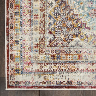 Bohemian Bliss Multicolor Synthetic 5'3" x 7'10" Transitional Area Rug