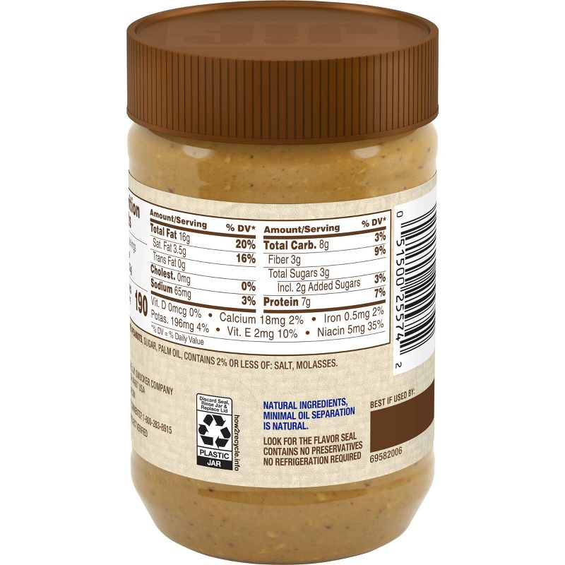 Jif Natural Crunchy Peanut Butter - 16oz, 3 of 8
