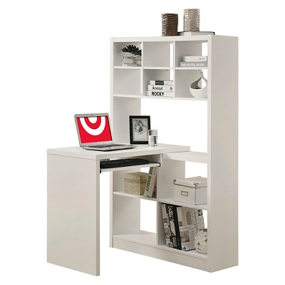 white desk with hutch target