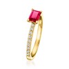 Pure Collection by Ross-Simons 0.60 Carat Lab-Grown Ruby Ring With .20 ct. t.w. Lab-Grown Diamonds in 18kt Gold Vermeil - 3 of 4