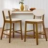 Best Choice Products 2-Piece Mid-Century Modern Wood and Upholstered Counter Height Bar Stool Set - 2 of 4