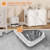 Cat Litter Box Enclosure, Hidden Litter Box Furniture with Doors and Pads, Pet House Side End Table Wooden Kitty Cabinet for Living Home, White - 4 of 4