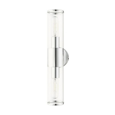 Bancroft 2-Light Vanity in Polished Chrome with Clear Glass