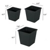 Okak 5-Pack Round/Square Plastic Plant Pots with Drainage Multi Sizes (5/6.3/7.9 Inch) for Succulents, Seed Starting, Herbs, Reusable Nursery Planter - 3 of 4