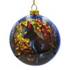 Witch and Black Cat Stained Glass Handblown Ornament, Spooky Halloween and Christmas Tree Decor| OrnamentallyYou - 2 of 4