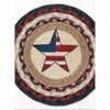 Earth Rugs Americana Star Jute Trivet – 10"x10" Round Braided Hot Pad, Hand-Stenciled Red White Blue Patriotic Design - 3 of 3