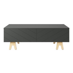 Nexera Runway Coffee Table Gray: Contemporary Chevron Design, Storage Compartments, Birch Plywood Legs - 1 of 4