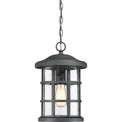 Crusade Earth Black 15.5" Outdoor Pendant with Clear Glass