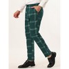 Lars Amadeus Men's Plaid Casual Slim Fit Flat Front Checked Printed Business Trousers - 2 of 4